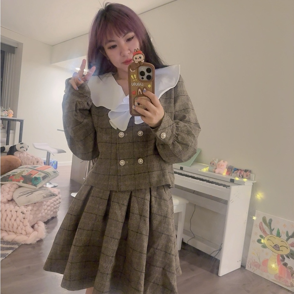Plaid Brown Skirt